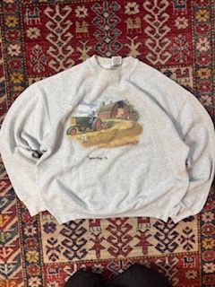 Grey Sweatshirt With Farm Tractor Print