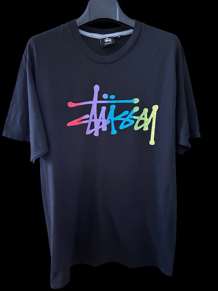 Stüssy Stussy Black T-Shirt With Rainbow Logo product image