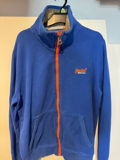 Superdry Orange Label Blue Zip-Up Fleece Jacket