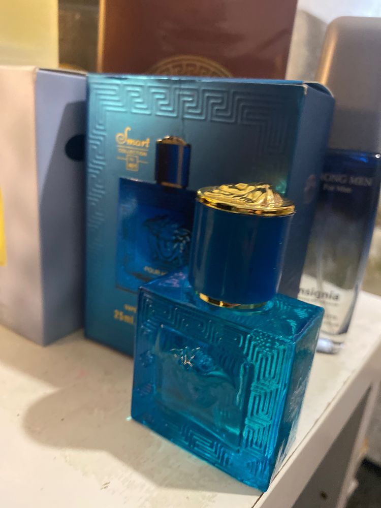 Blue Perfume Bottle With Gold Cap 30ml