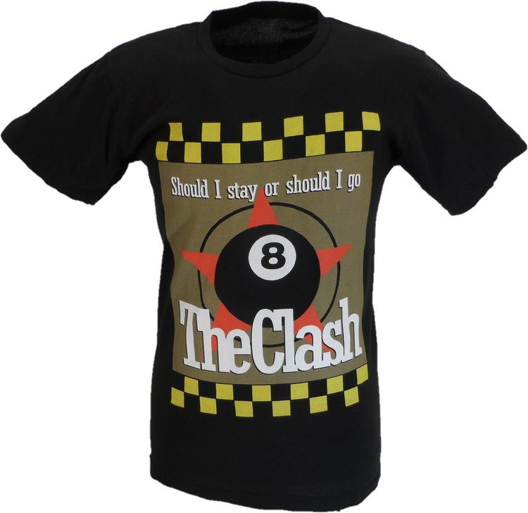 Mens Black Official The Clash Should I Stay or Should I Go T Shirt image 1