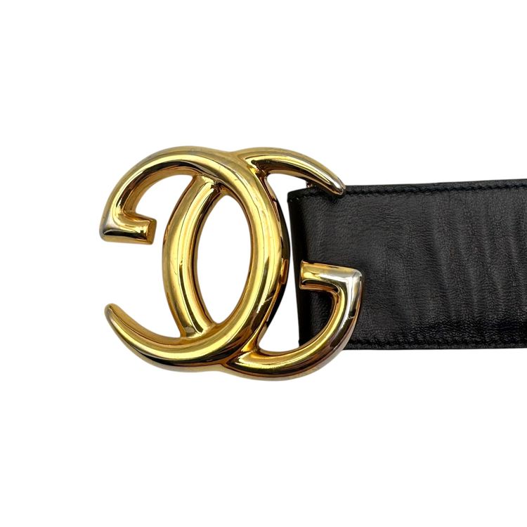 Gucci Vintage Leather Belt Interlocking Buckle image 5