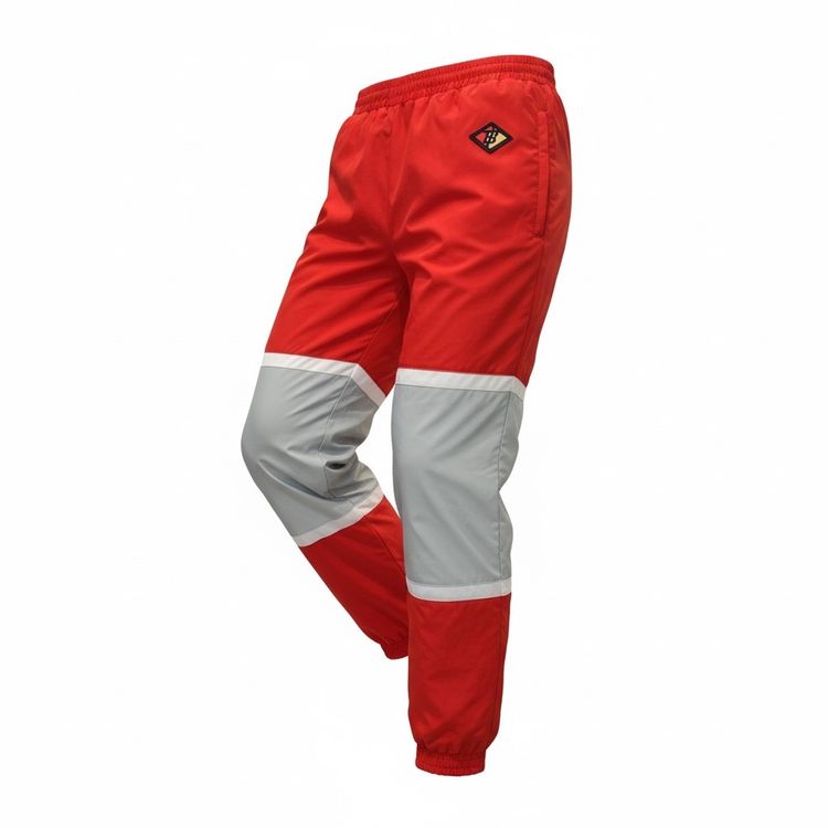 burberry logo graphic Red And Grey Color Block Jogger Pants