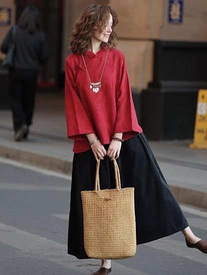Red Long Sleeve Blouse imagen 1