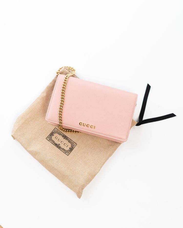 Gucci Borsa Script Wallet on Chain Pelle Rosa — Pre-owned Autentica obraz 7