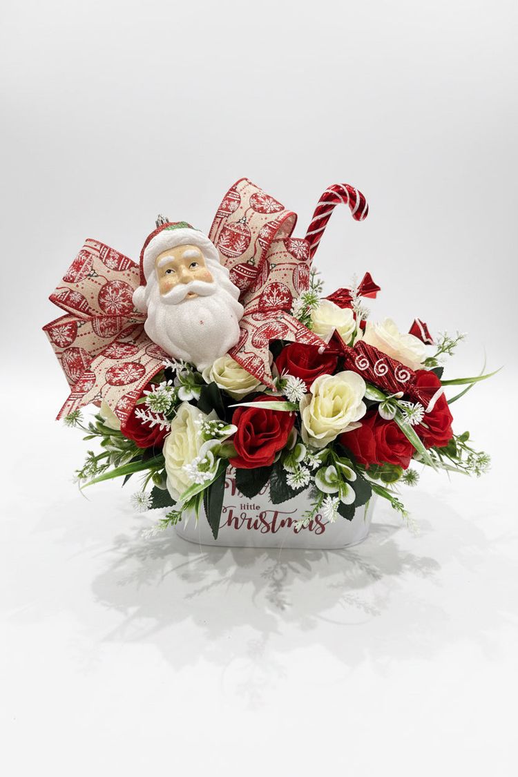Christmas flower bucket- small - medium or large obraz 1