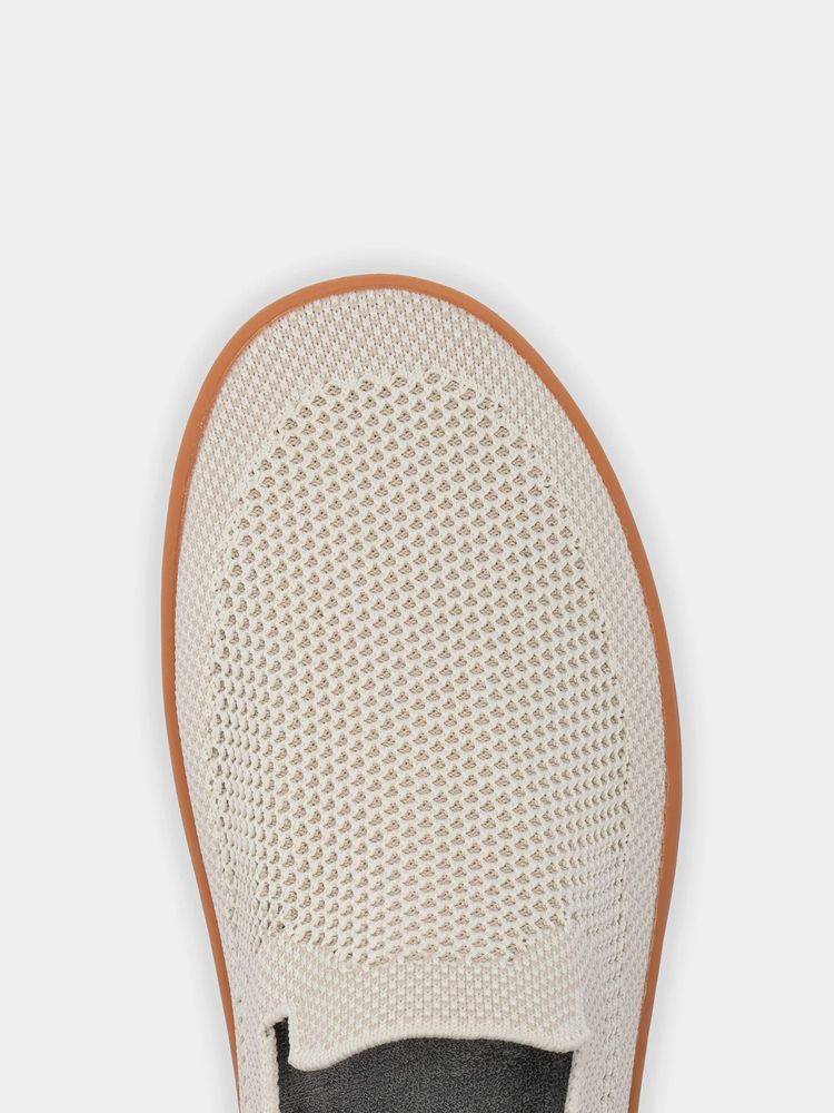 Immagine di White Slip-On Shoes With Brown Sole 4