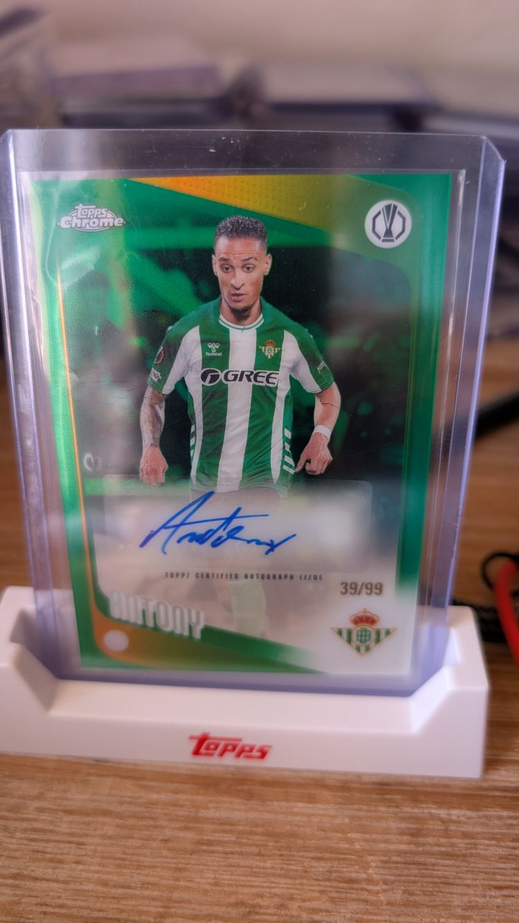 Antony Auto Green Refractor /99 Topps Chrome UEFA 2025/26 Real Betis Autograph