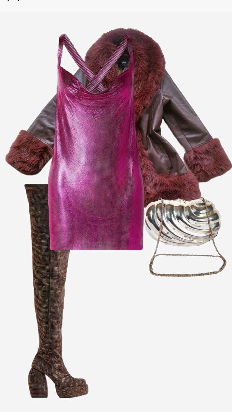 Pink Metallic chainmail Backless Dress image 8