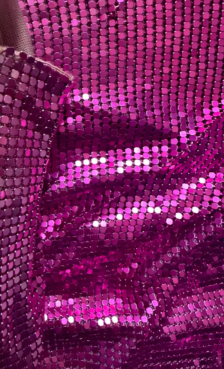 Pink Metallic chainmail Backless Dress image 4