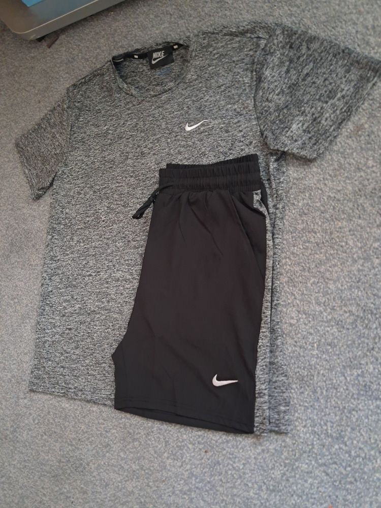 Nike Grey T-Shirt And Black Shorts Set 2