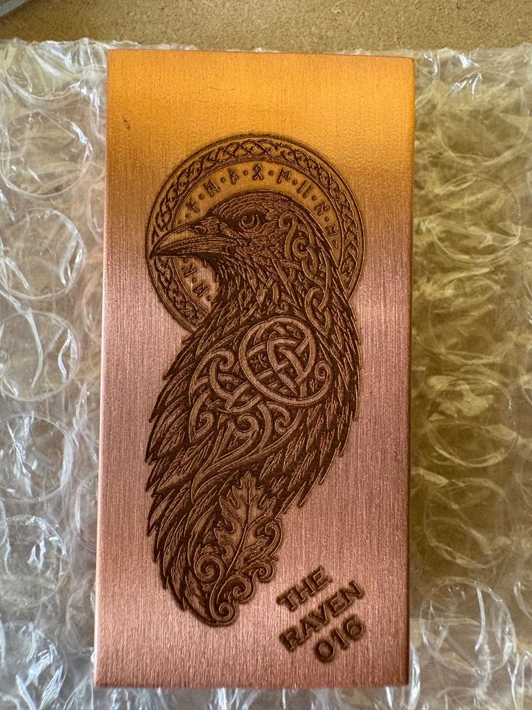 Engraved  copper With Raven Design
