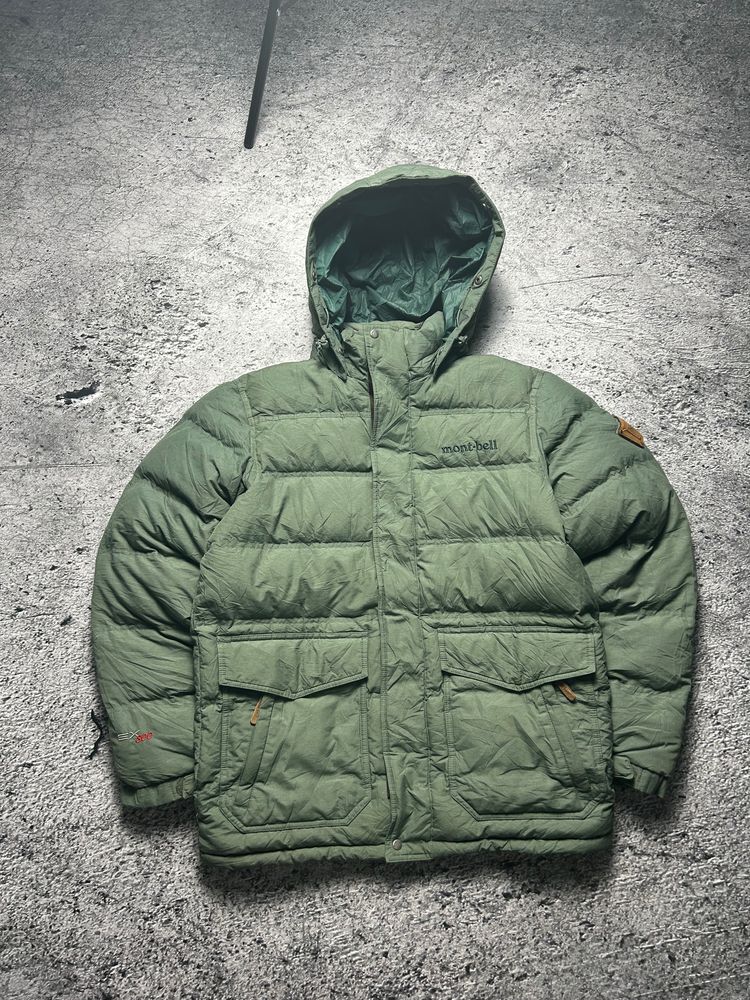 Mont-Bell Green Puffer Jacket With Hood