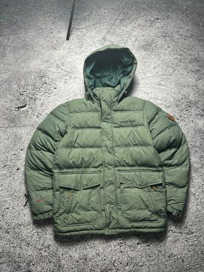 Mont-Bell Green Puffer Jacket With Hood