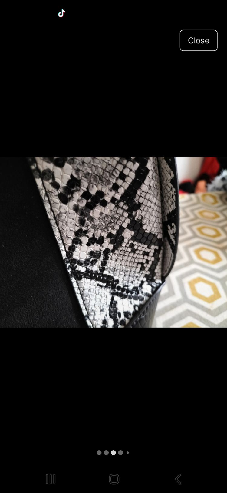 River Island Black Faux Suede & Snakeprint Shoulder Bag 3