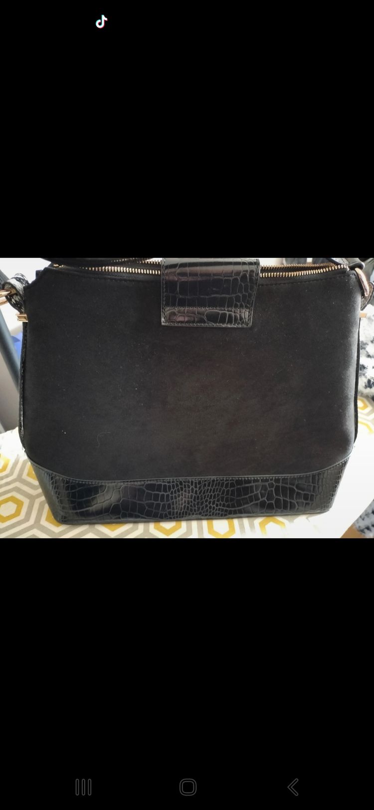 River Island Black Faux Suede & Snakeprint Shoulder Bag 5