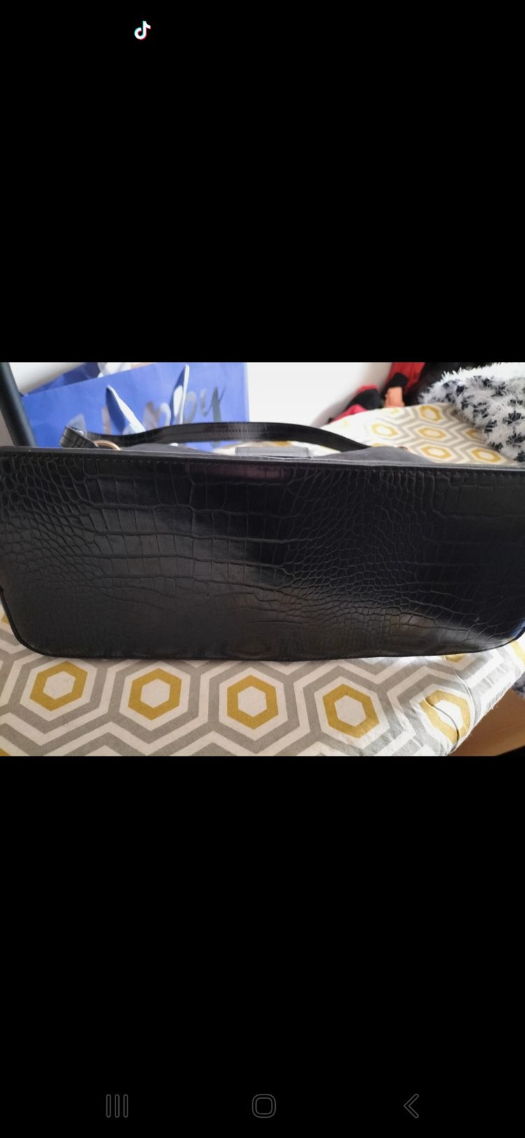 River Island Black Faux Suede & Snakeprint Shoulder Bag 6