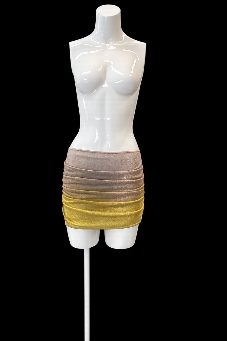 Other Ombre Ruched Mini Skirt product image