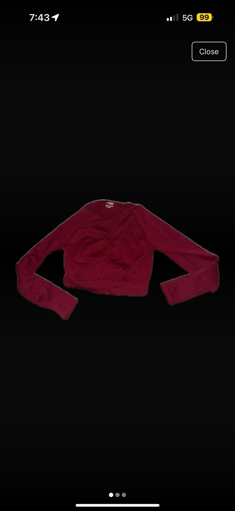 Other Red Long Sleeve Cropped Top product image