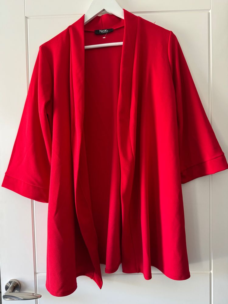 Nicole Collection Red Open Front Jacket