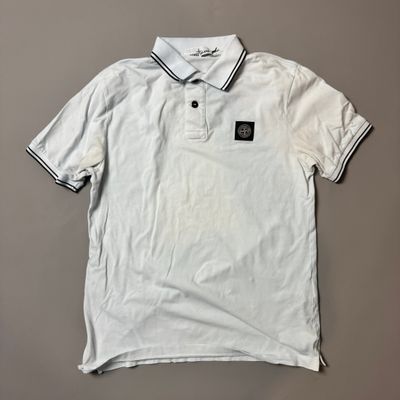 Stone Island Light Blue Polo Shirt - Medium