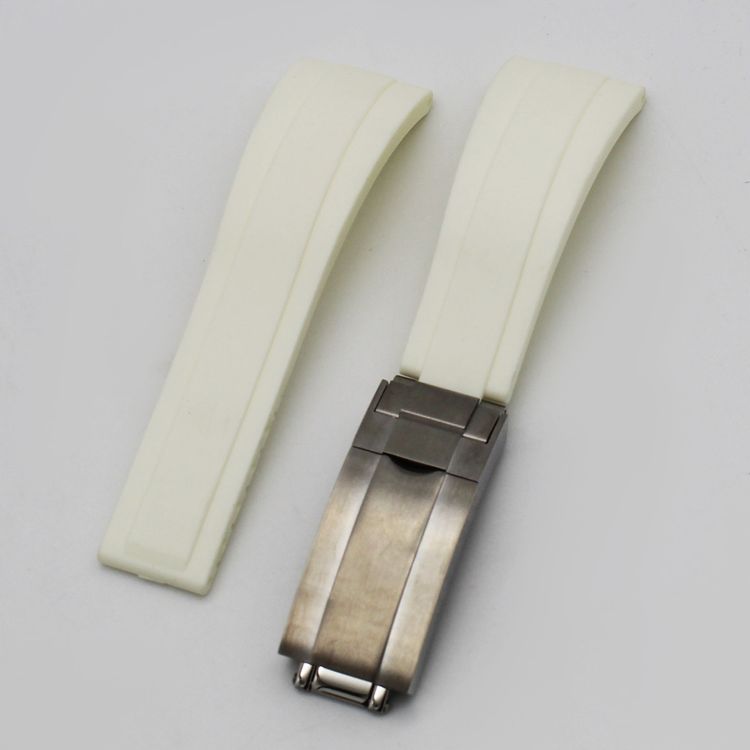 18 - 21mm WhiteRubber Oysterflex Style Strap Combination Buckle 3