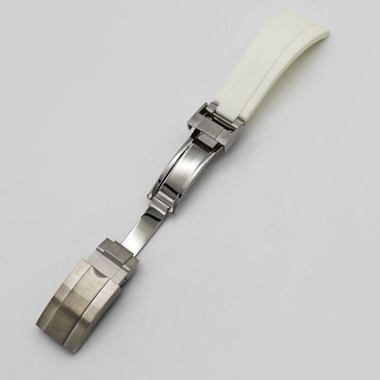 18 - 21mm WhiteRubber Oysterflex Style Strap Combination Buckle 2