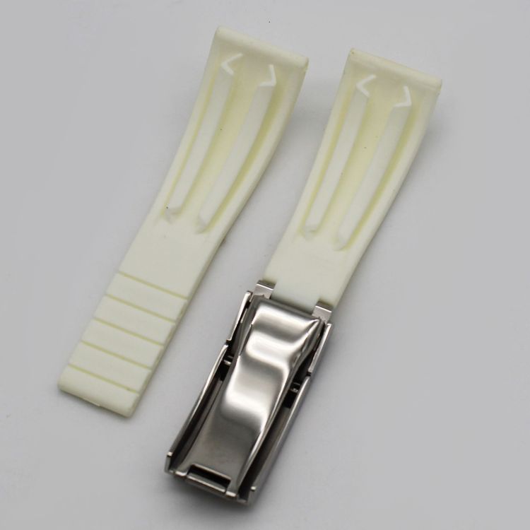 18 - 21mm WhiteRubber Oysterflex Style Strap Combination Buckle 4