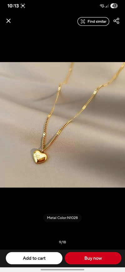 Gold Heart love Pendant Necklace