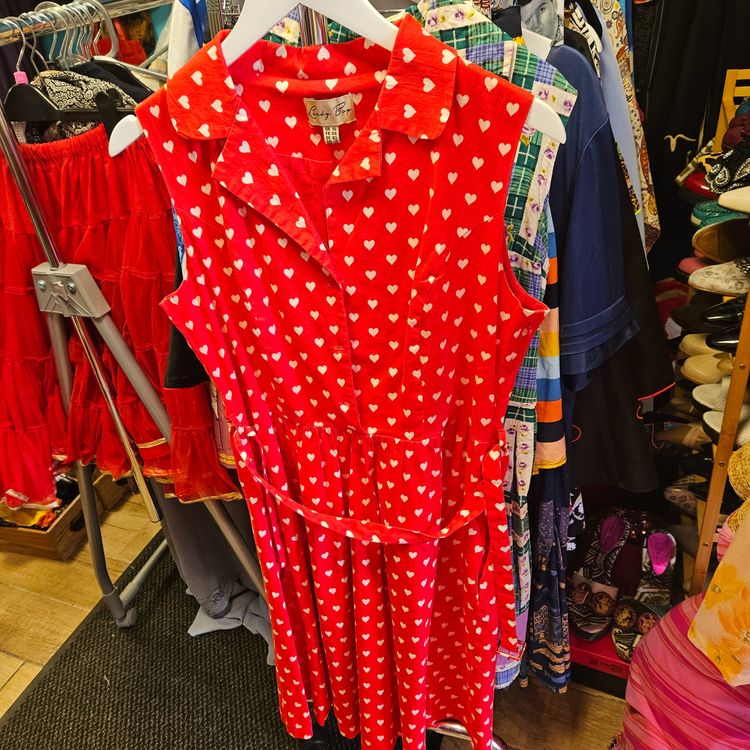 Golf Wang Vintage red sleeveless dress with white hearts product image