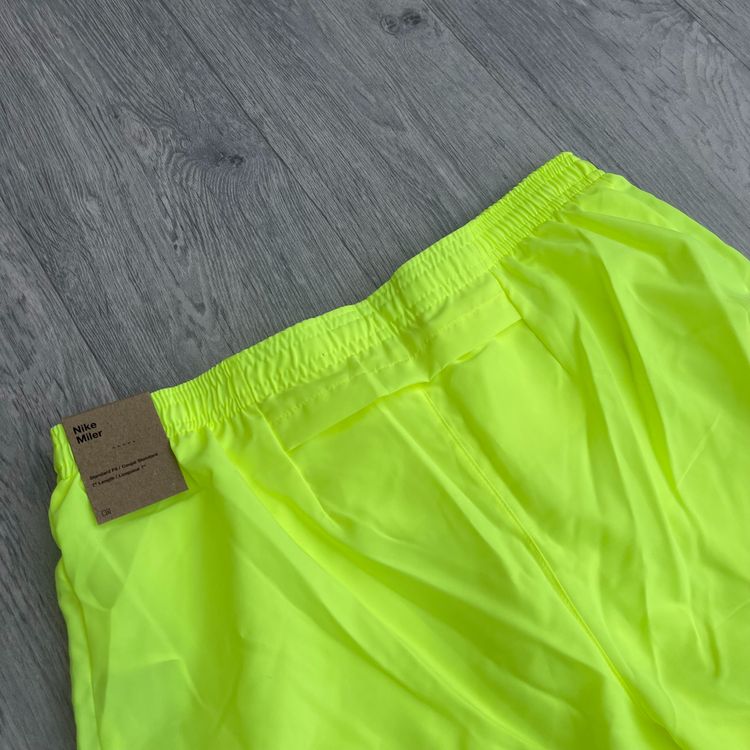Nike Repel UV Windbreaker Running Jacket and 2 in 1 Compression Challenger Shorts - Volt image 9