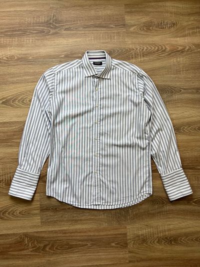 Vintage 00s Balmain Homme Pinstripe Dress Shirt (L) 1