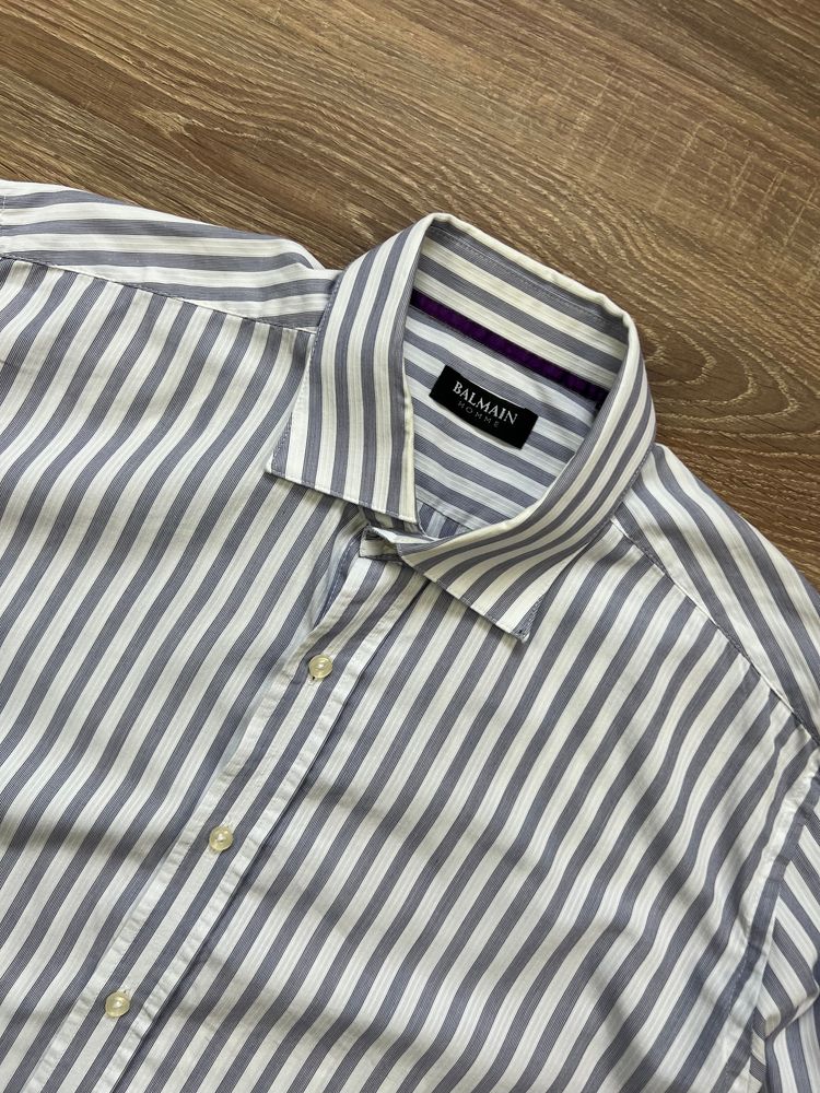 Vintage 00s Balmain Homme Pinstripe Dress Shirt (L) 2