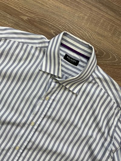 Vintage 00s Balmain Homme Pinstripe Dress Shirt (L) 2