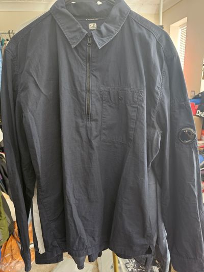 C.P. Company Navy Blue Pullover Shirt rip stop