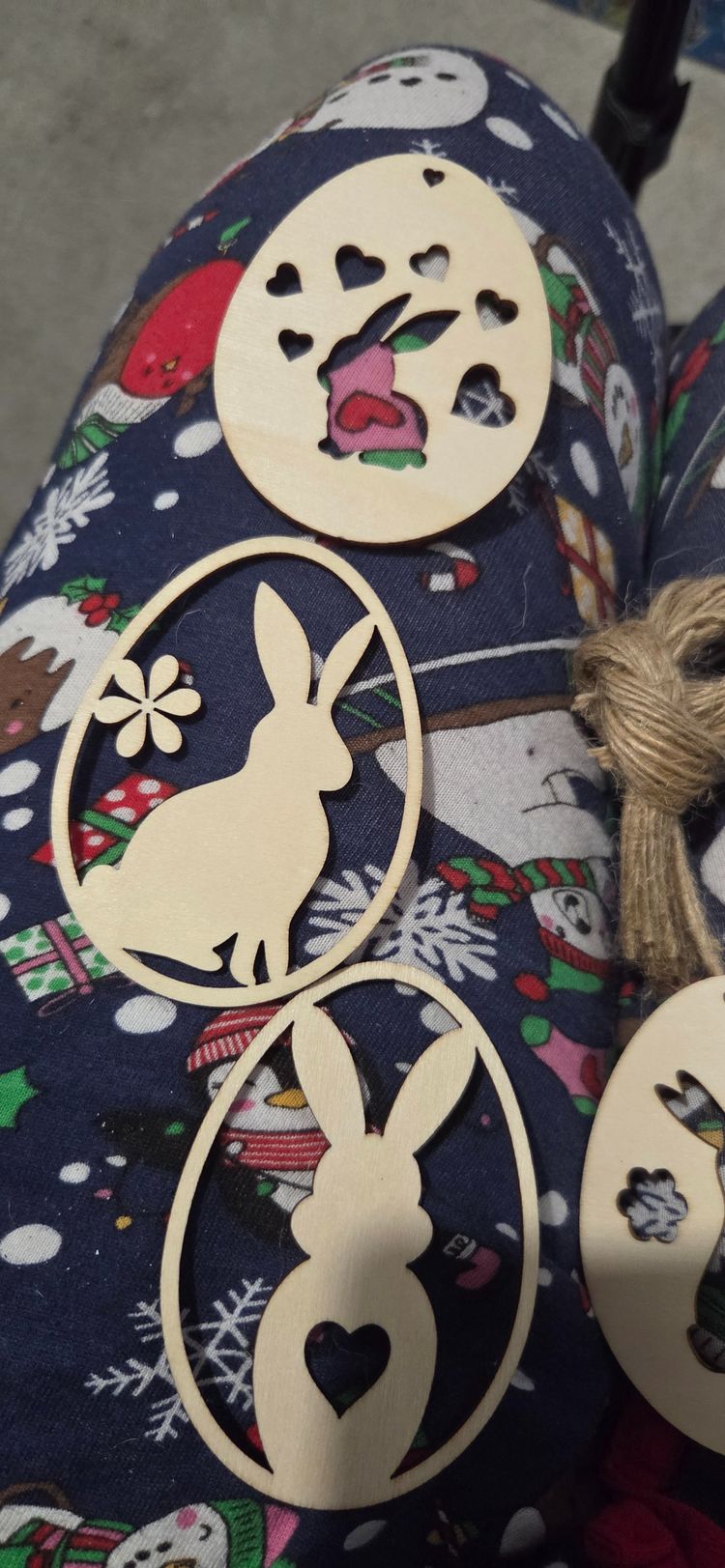 Wooden Easter Bunny And Egg Decorations