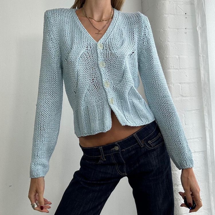 Light Blue Knitted Cardigan