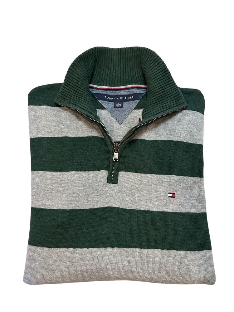Tommy Hilfiger Men's Half-Zip Striped Sweater