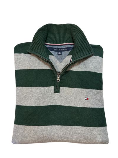 Tommy Hilfiger Men's Half-Zip Striped Sweater