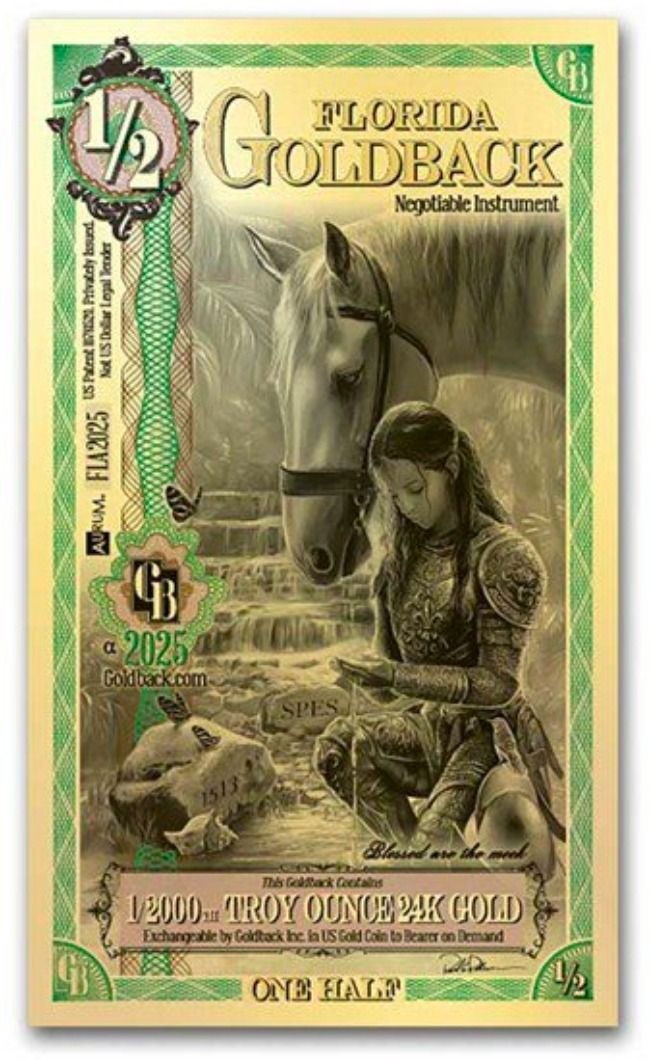 1x Florida 1/2 Goldback Gold Foil Note, Alpha imagen 1