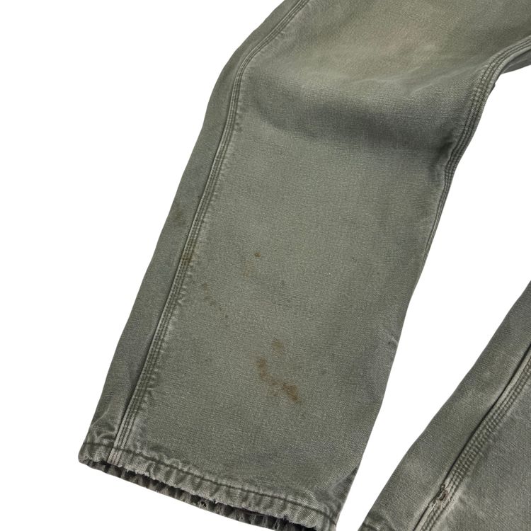 Carhartt Flannel Lined Carpenter Workwear Trousers Green obraz 7