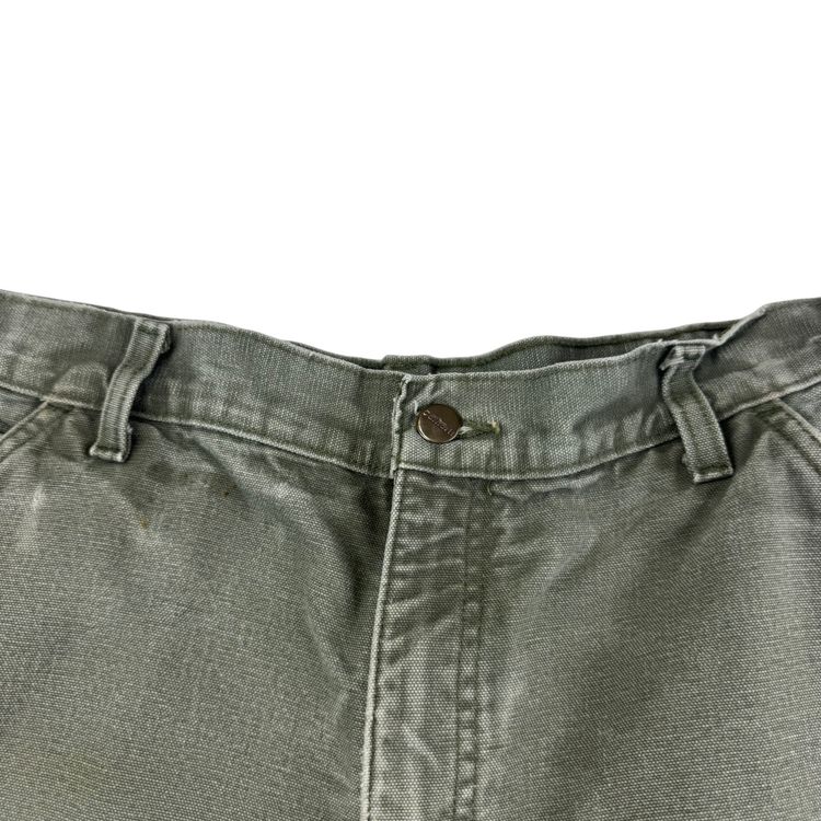 Carhartt Flannel Lined Carpenter Workwear Trousers Green obraz 3