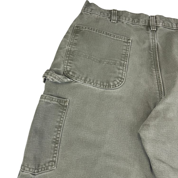 Carhartt Flannel Lined Carpenter Workwear Trousers Green obraz 10