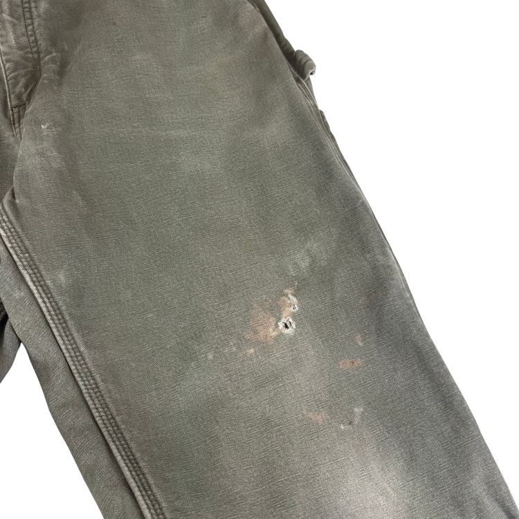 Carhartt Flannel Lined Carpenter Workwear Trousers Green obraz 2