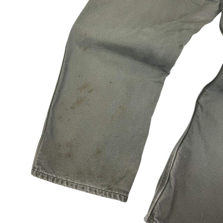Carhartt Flannel Lined Carpenter Workwear Trousers Green obraz 5
