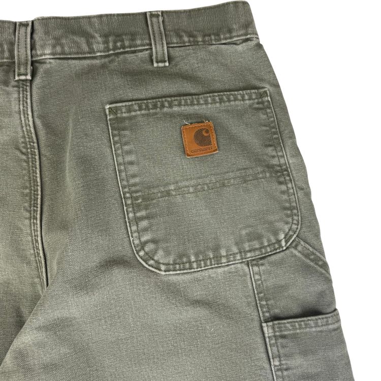 Carhartt Flannel Lined Carpenter Workwear Trousers Green obraz 4
