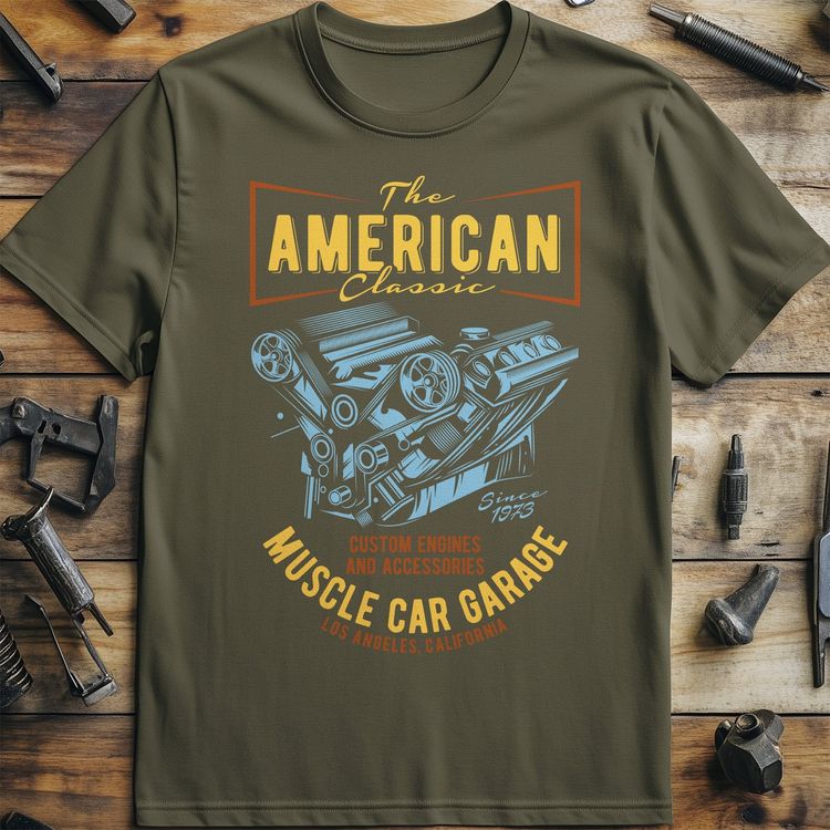 American Classic Muscle Car Garage T-shirt AU