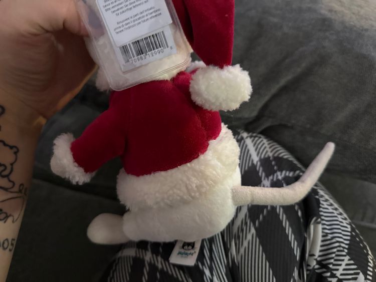 Plush Toy Merry mouse  In Christmas Outfit imagen 2