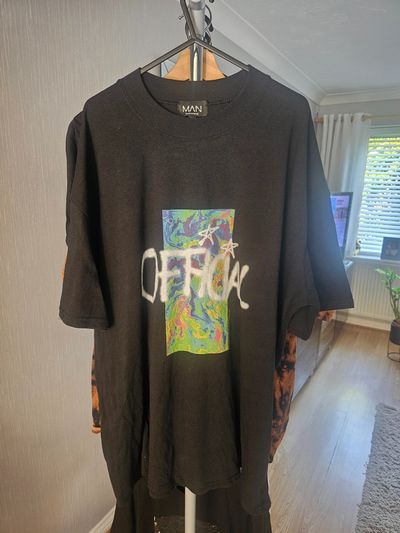 Man Black T-Shirt With Colorful Official Print