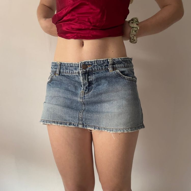 blue asphalt Denim Mini Skirt image 1